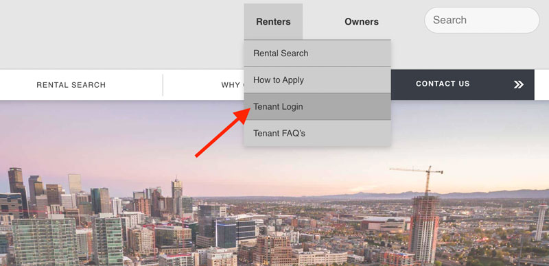 instructions for how the tenant can login